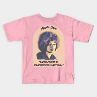 Angela Davis Portrait and Quote Kids T-Shirt